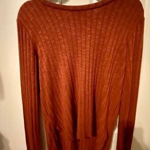 Forever 21 burnt orange ribbed long sleeve shirt